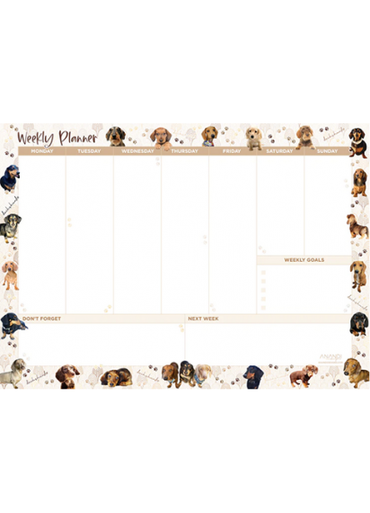 Dachshund Magnetic Weekly Planner